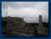 Rome in de regen in de buurt van de Tiber�